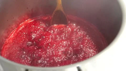 Making raspberry jam Stock Footage 157020131