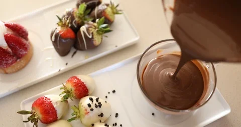 Making real hot chocolate drink for dessert Stock Footage 124676209