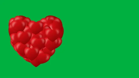 Making red shape big heart on green screen Stock Footage 230171087
