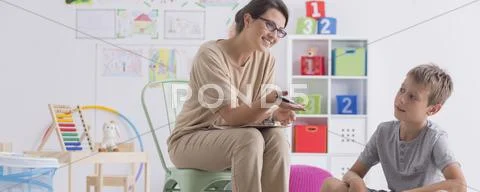 Making relation with patient Stock Photos