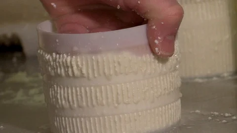Making Ricotta Cheese- Diary Cheese Factory Stock Footage 95768200