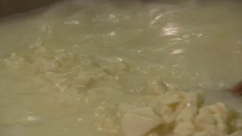 Making Ricotta Cheese- Diary Cheese Factory Video stock 95768616