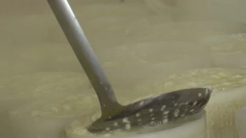 Making Ricotta Cheese- Diary Cheese Factory Video stock 95768879