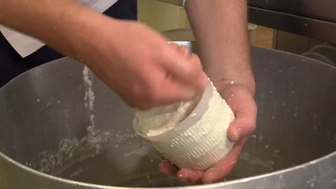 Making Ricotta Cheese- Diary Cheese Factory Video stock 95944704