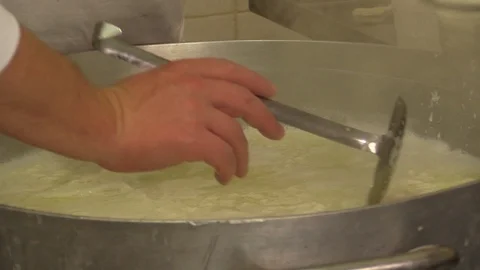 Making Ricotta Cheese- Diary Cheese Factory Video stock 95944734