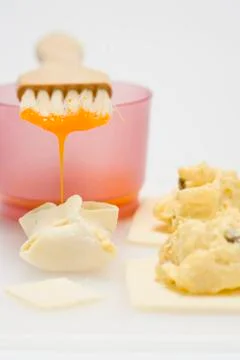 Making ricotta parcels 스톡 사진