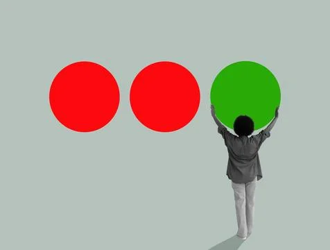 Making the right choice concept symbolizing decision and positive action. Stock Photos