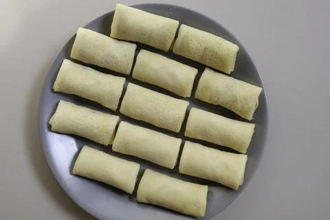 Making risoles for snacks at home. Stock Photos