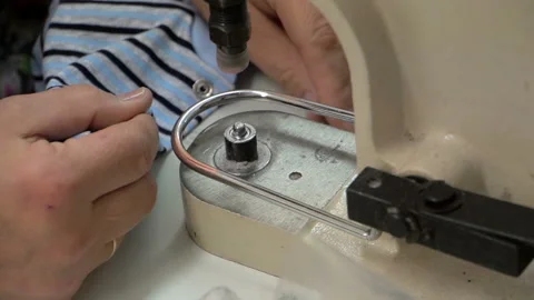 Making rivets on clothes Video stock 87751031