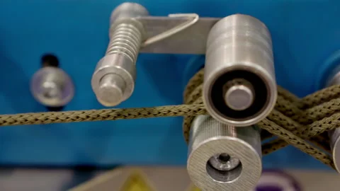 Making ropes on a weaving machine. Stock Footage 150054922