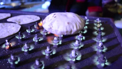 Making Rotis-flat breads Stock Footage 138583465