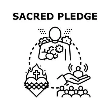 Making a sacred pledge for spiritual commitment and community support Stock Illustration