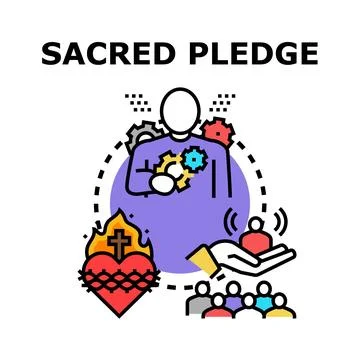 Making a sacred pledge for spiritual commitment and community support Stock Illustration