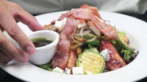 Making a salad Stock Footage 84807334