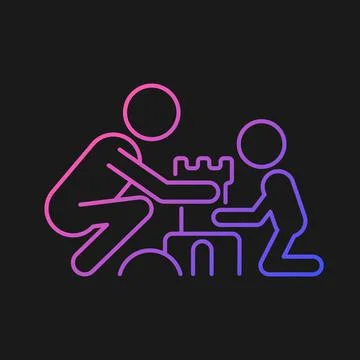 Making sandcastles gradient vector icon for dark theme Stock Illustration