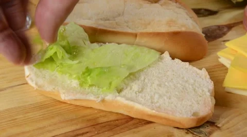 Making a sandwich with cold cuts Stock Footage 47417974