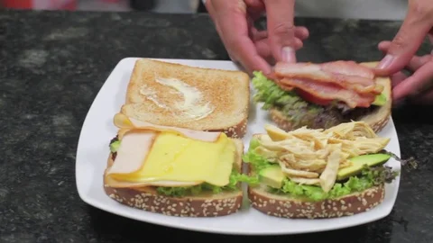 Making a Sandwich Stock Footage 85072533