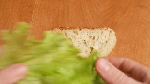 Making sandwich with white bread. Stock Footage 71567108