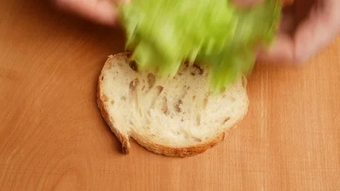 Making sandwich with white bread. Stock Footage 71567404