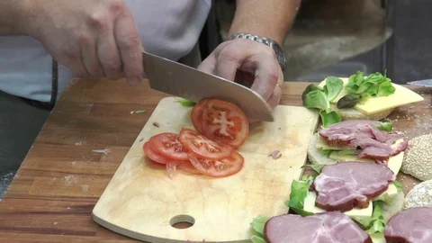 Making sandwiches close up Stock Footage 76872729
