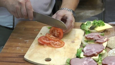 Making sandwiches close up Stock Footage 77578483
