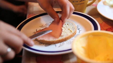 Making sandwiches Stock Footage 41683614