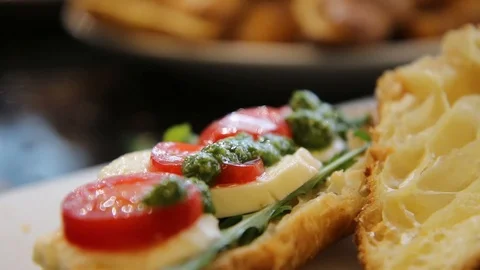 Making sandwiches Stock Footage 99692637