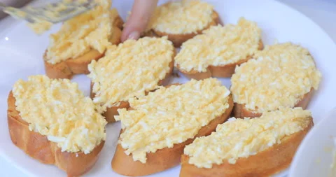 Making sandwiches out of white bread Video stock 145956357