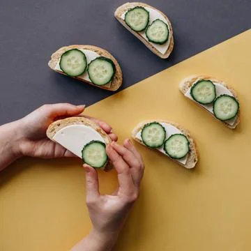 Making sandwiches Stock Photos