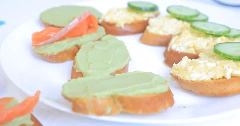 Making sandwiches from red fish Video stock 145956337