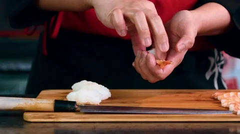 Making Sashimi Video stock 64335382