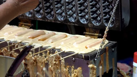 Making sausage stick with machine. Video stock 95799406