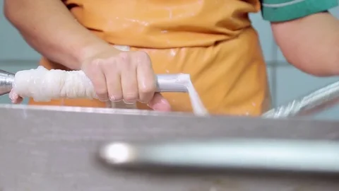 Making sausages Stock Footage 74002445