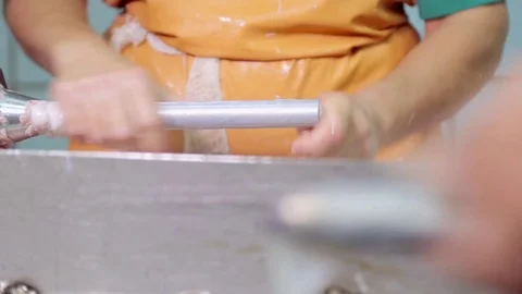 Making sausages Stock Footage 74002462