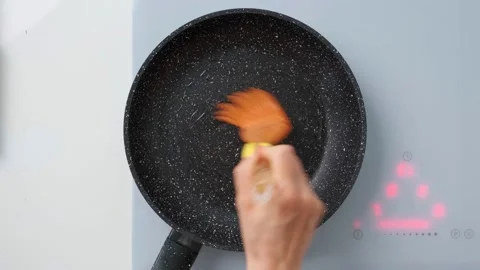 Making Scrambled Eggs. Flat lay. Stock Footage 132707184