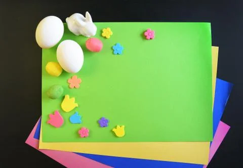 Making a scrapbooking hand made easter card Stock Photos