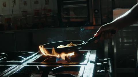 Making seafood rice chef's table style Stock Footage 308465444
