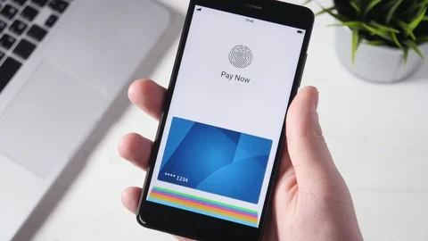 Making secure online payment using smartphone Stock Footage