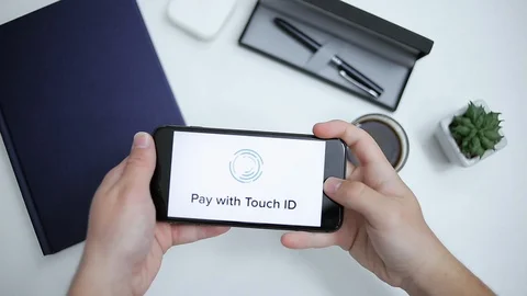 Making Secure Online Payment Using Smartphone Online Shopping Stock Footage 128549018