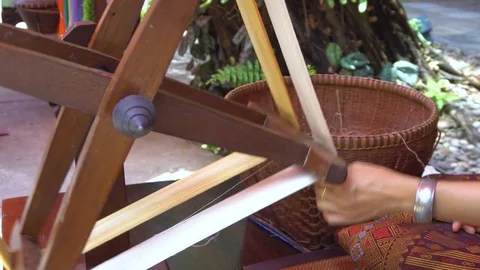 Making Silk Treads Stock Footage 75439145