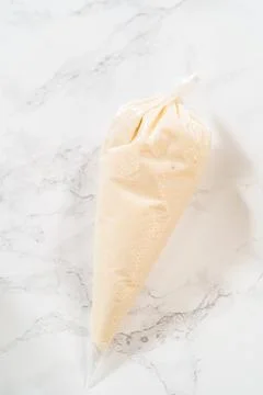 Making Simple White Royal Icing for Cookie Decorating Stock Photos