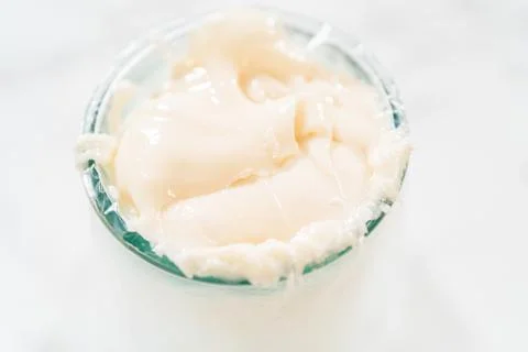 Making Simple White Royal Icing for Cookie Decorating Stock Photos