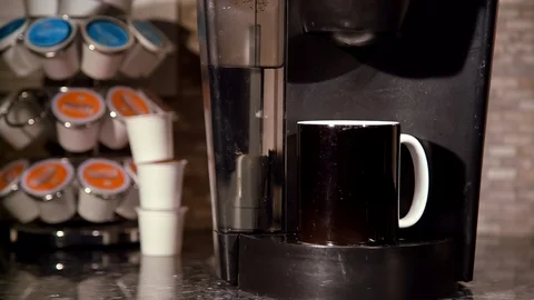 Making Single Cup Coffee Stock Footage 90438553
