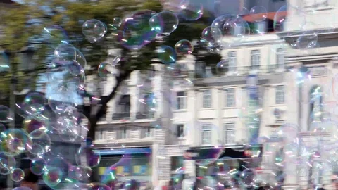 Making soap bubbles Stock-Footage 128077034