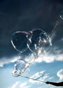 Making soap bubbles at mauerpark Stock Photos