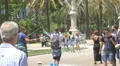 Making soap bubbles on Passeig Lluis Companys, Barcelona 4k or 4k+ Resolution