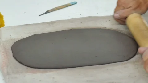 Making Soil preparation for sculpture in ceramic factory Stock Footage 109271206