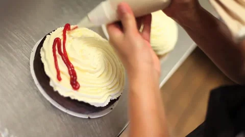 Making Sponge Cakes Stock Footage 33081021