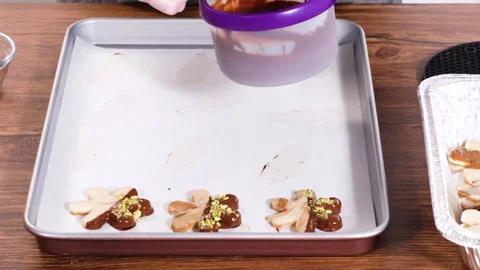 Making Star-Shaped Cookies with Chocolate and Peppermint Chips Stock Footage 318352852