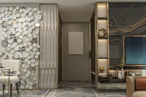 Making a Statement Bold and Unique Designs for Apartment Building Lobbies Stock-Illustration